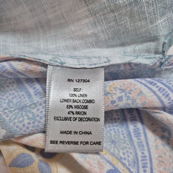 John Mark Women's Shirt Size 2X Top  Linen Tie Dye Embroidered Button Down (53) - Picture 7 of 11